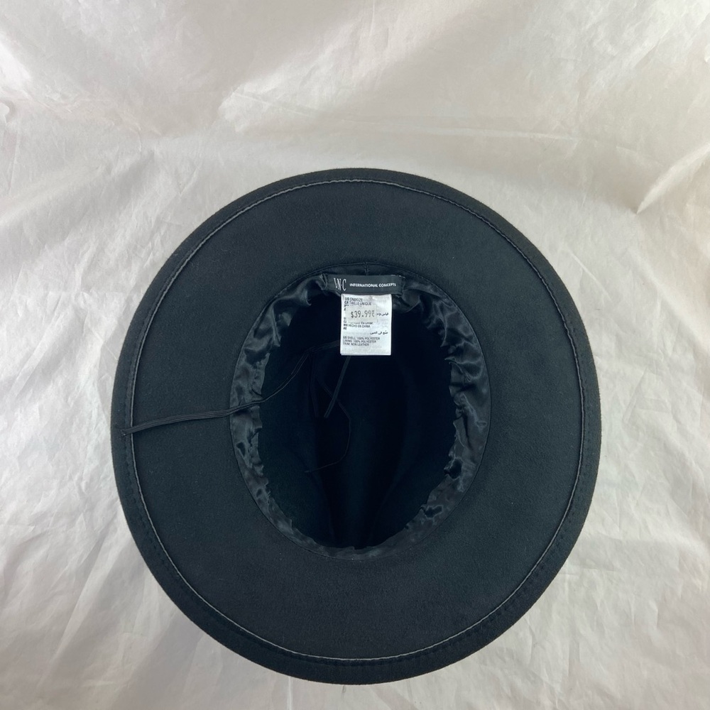 INC International Concepts Black Panama Hat with a Gold Tone Ring Hardware NWT - Picture 8 of 12